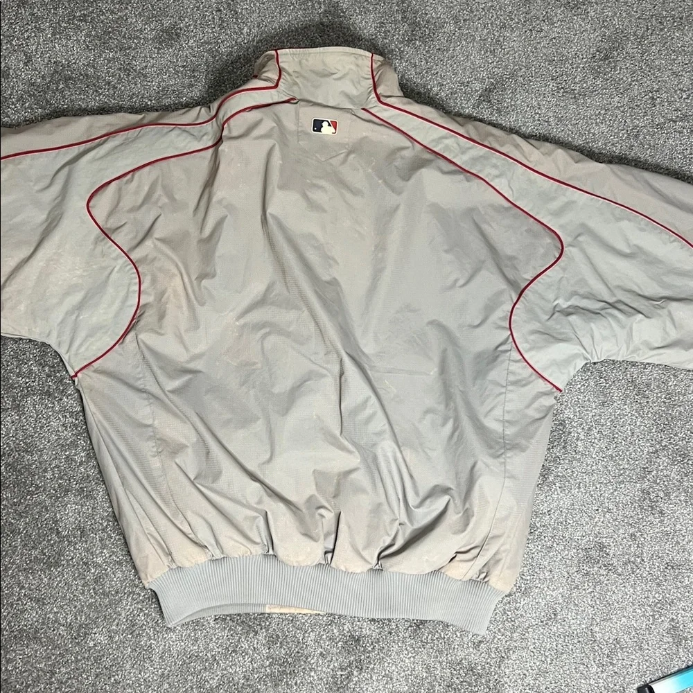 MLB Majestic Boston Red Socks "fleece" lined Jacket with Red and Gray - Picture 5 of 10
